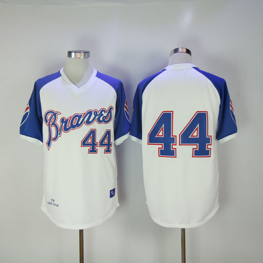 Men Atlanta Braves #44 Aaron White Throwback MLB Jerseys->atlanta braves->MLB Jersey